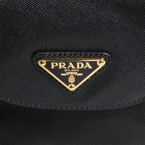 prada tessuto nylon saffiano tote nero black